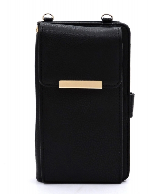 Bifold Wallet Crossbody Cell Phone Bag AD073 BLACK